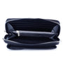 Vue 3 du Pochette téléphone bandoulière femme bleu marine en cuir synthétique par Flora & co.