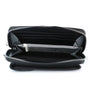 Vue 3 du Pochette téléphone bandoulière femme noir en cuir synthétique par Flora & co.