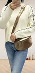 Flora & co Sac banane bandoulière femme irisé marron métal