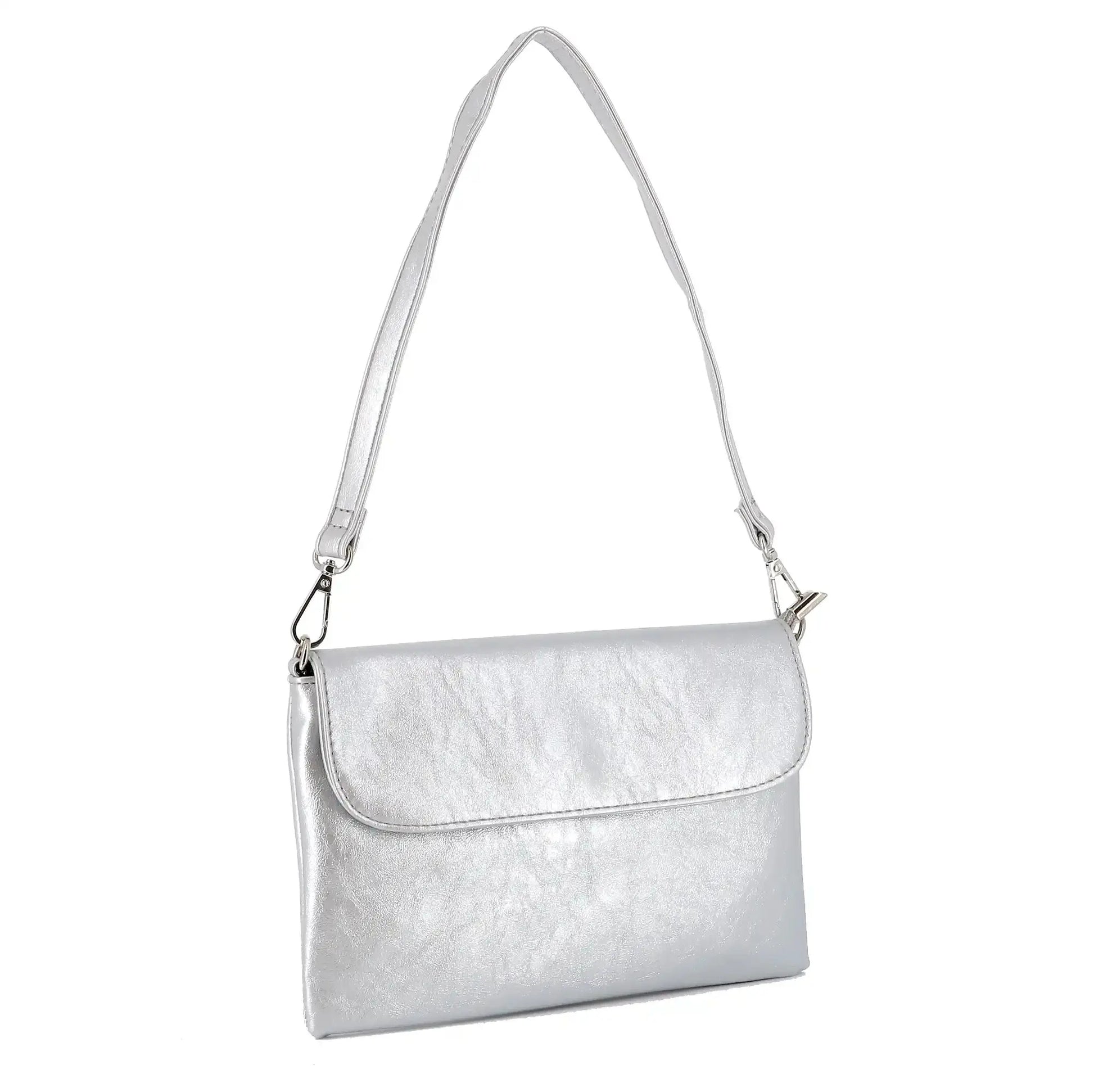 Flora & co Sac bandoulière pochette femme irisé argent