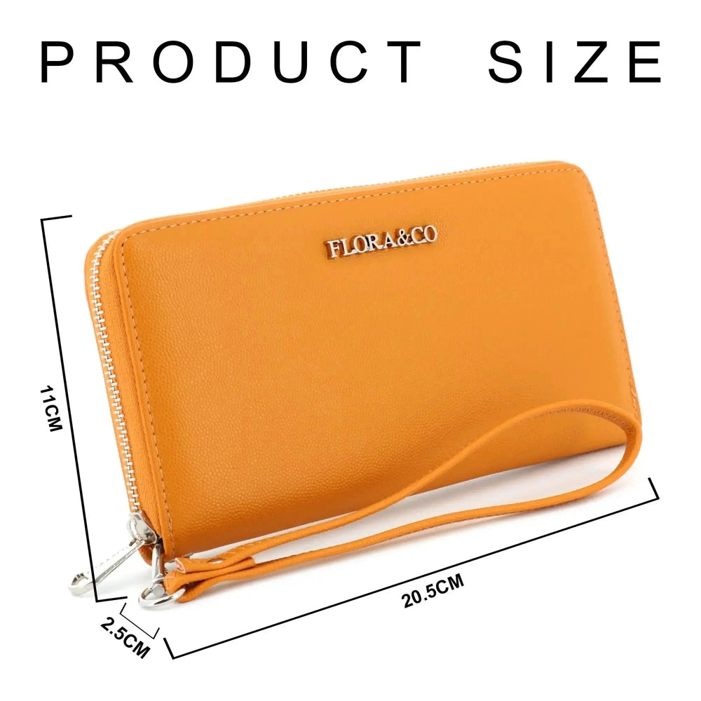 Flora & co Portefeuille femme enveloppe moutarde