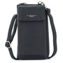 Vue princ. du Pochette téléphone bandoulière femme noir en cuir synthétique par Flora & co.