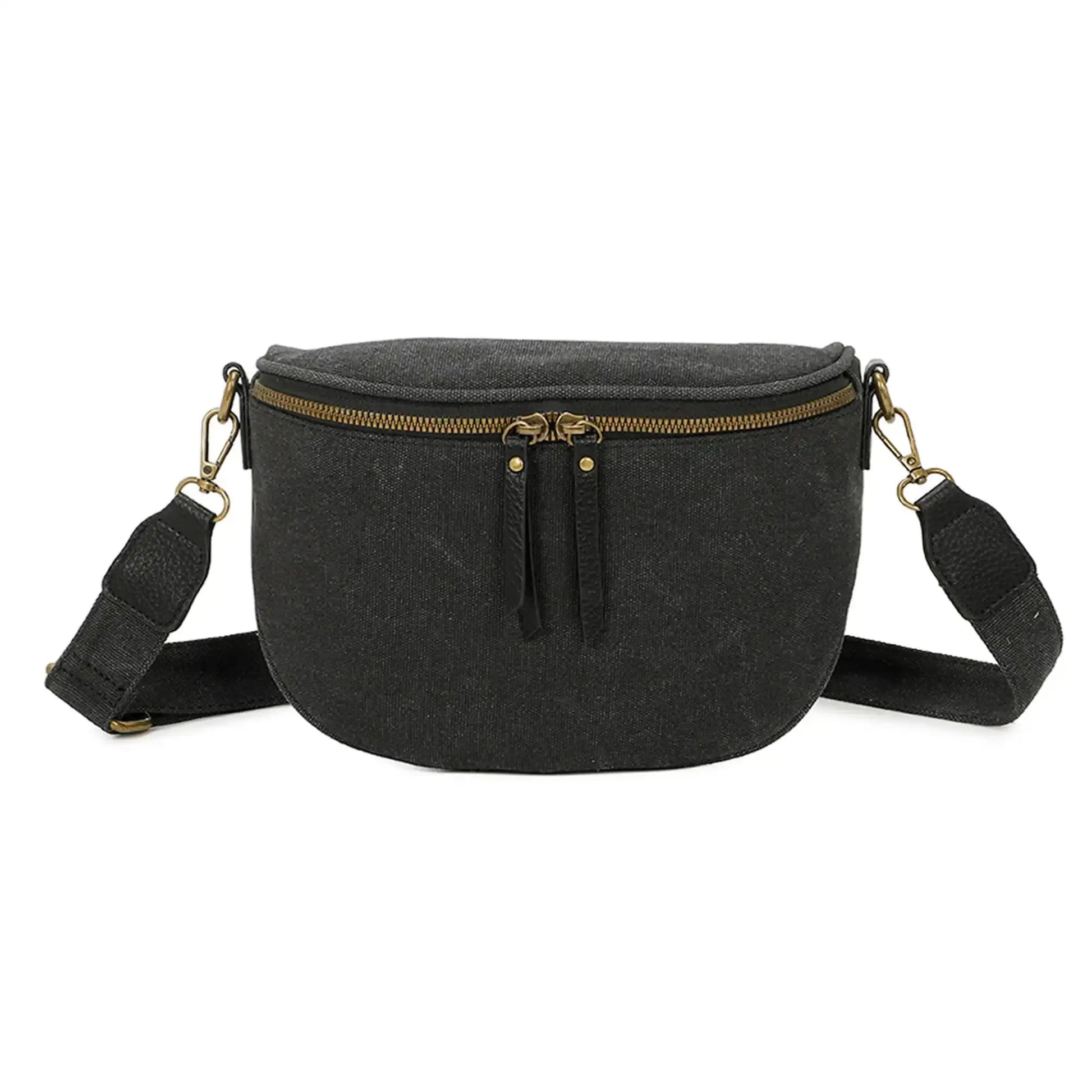 Gallantry Sac banane femme canvas toile noir