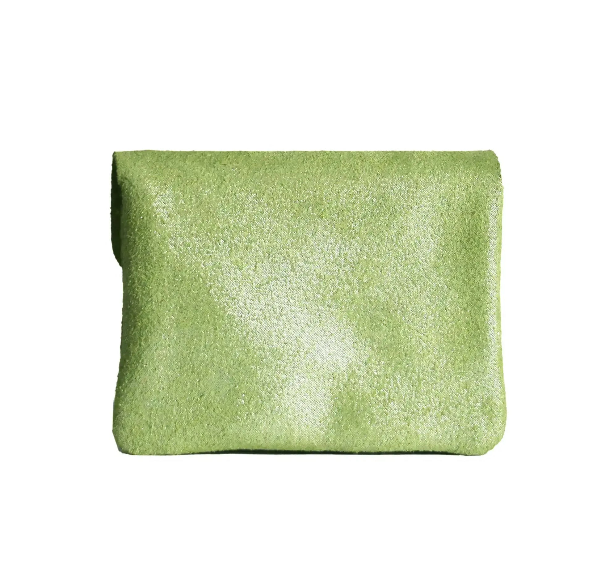 Made in Italy Porte-monnaie femme cuir daim irisé 044 vert