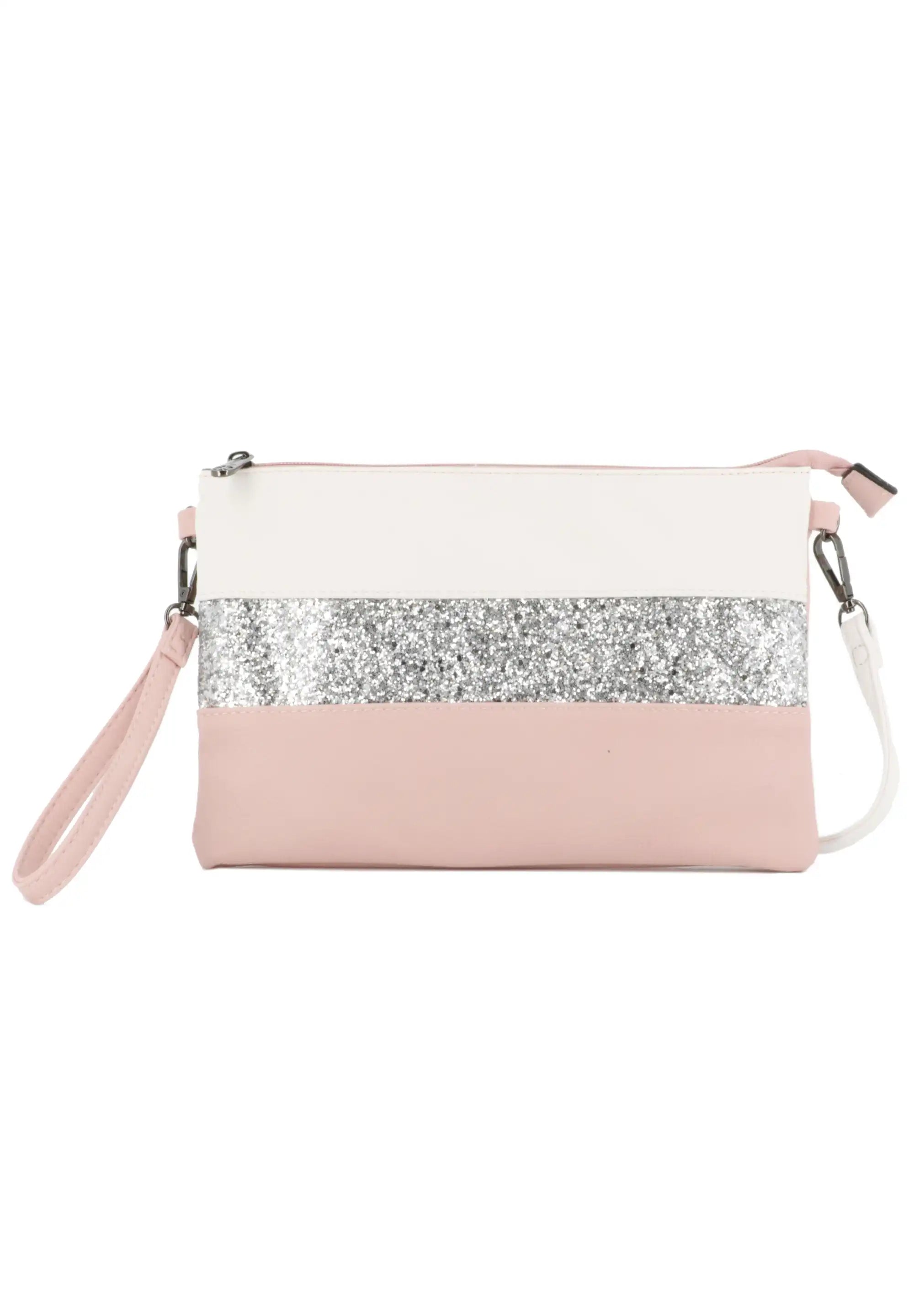 Sac bandoulière paillette femme rose