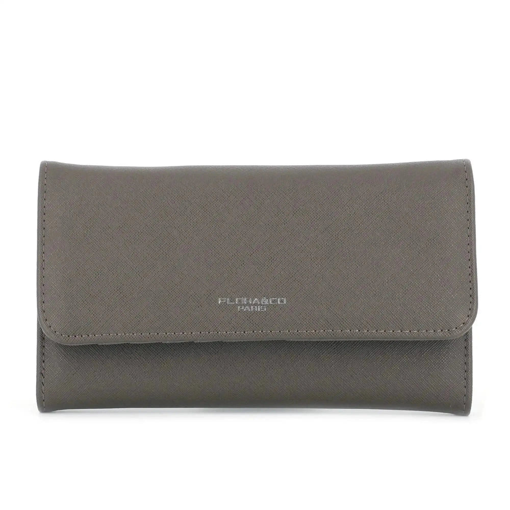 Flora & co Portefeuille chéquier femme tout en un taupe foncé