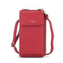 Vue princ. du Pochette téléphone bandoulière femme rouge foncé en cuir synthétique par Flora & co.