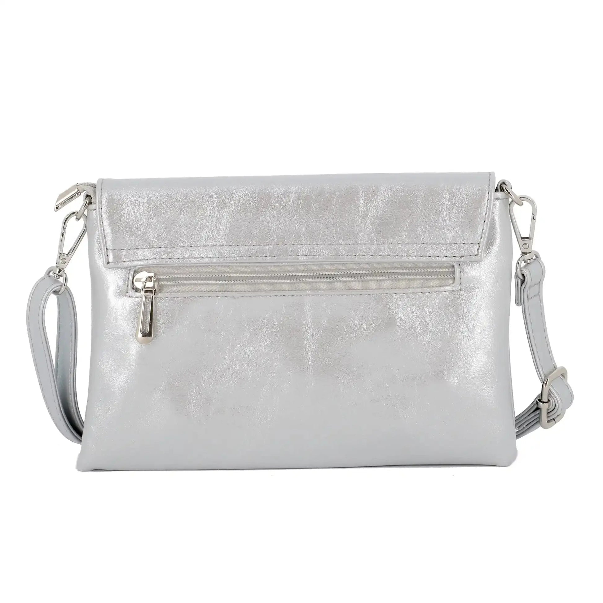 Flora & co Sac bandoulière pochette femme irisé argent