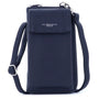 Vue princ. du Pochette téléphone bandoulière femme bleu marine en cuir synthétique par Flora & co.