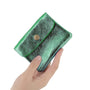 Made in Italy Porte-monnaie femme court cuir irisé 041 vert