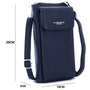 Vue 2 du Pochette téléphone bandoulière femme bleu marine en cuir synthétique par Flora & co.