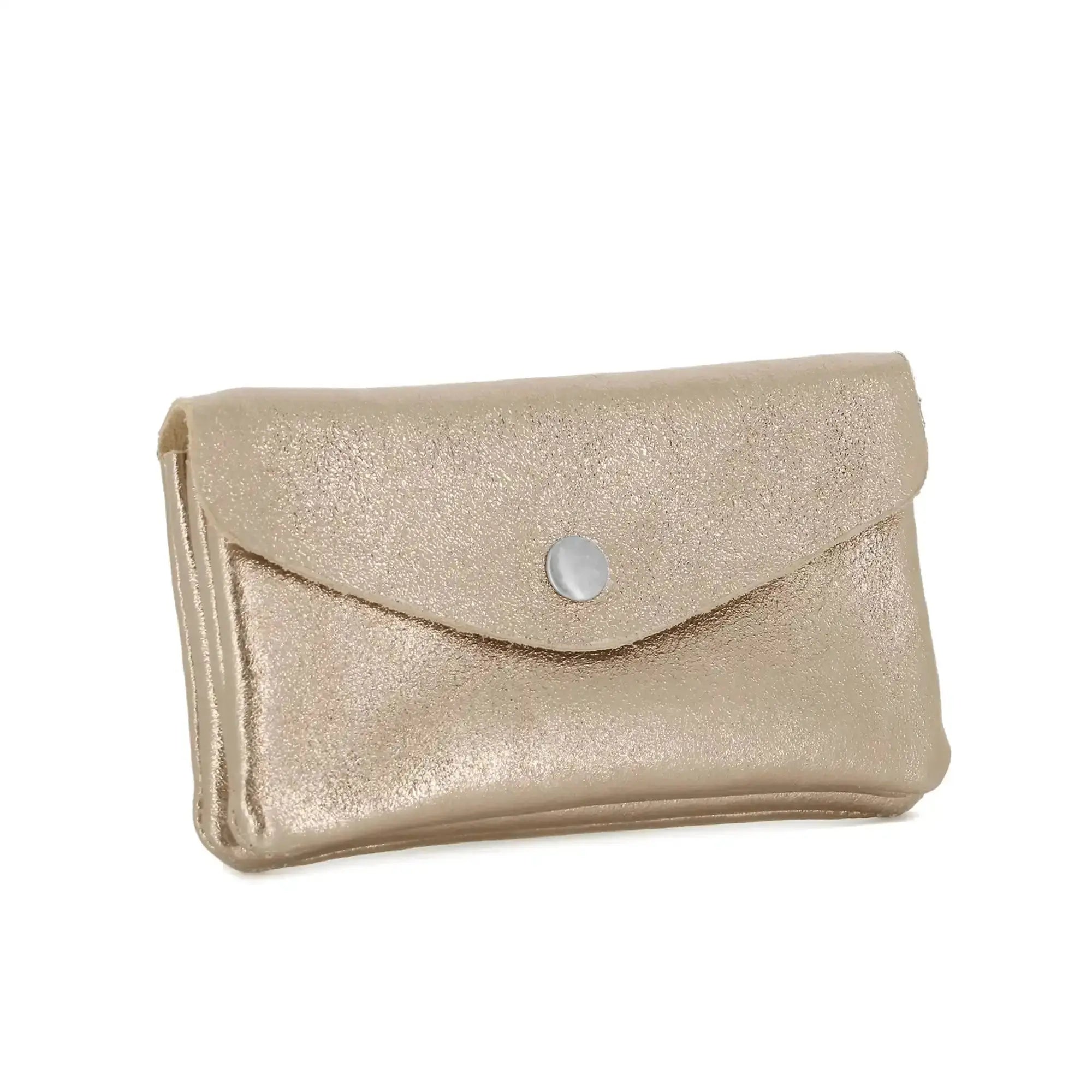 Porte-monnaie cartes femme cuir irisé 051 taupe