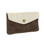 Made in Italy Porte-monnaie cartes femme irisé suède taupe foncé