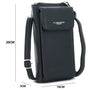 Vue 2 du Pochette téléphone bandoulière femme noir en cuir synthétique par Flora & co.