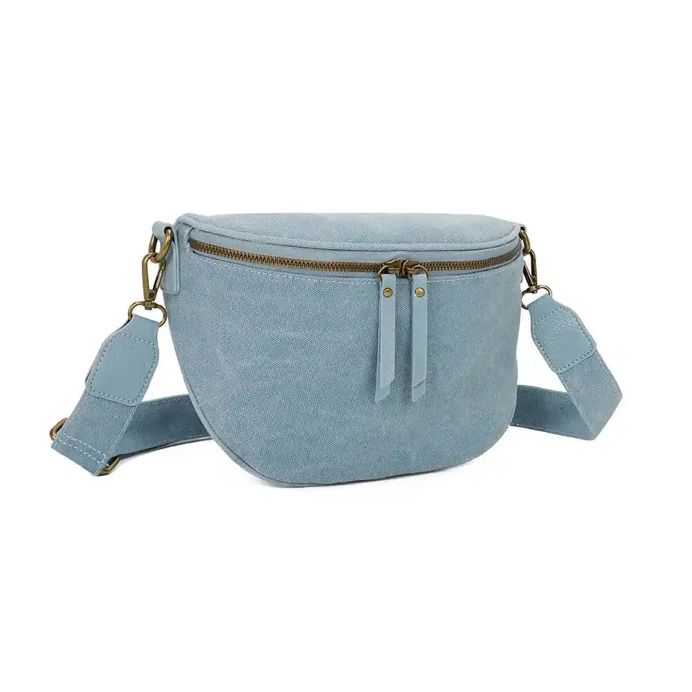Gallantry Sac banane femme canvas toile bleu clair