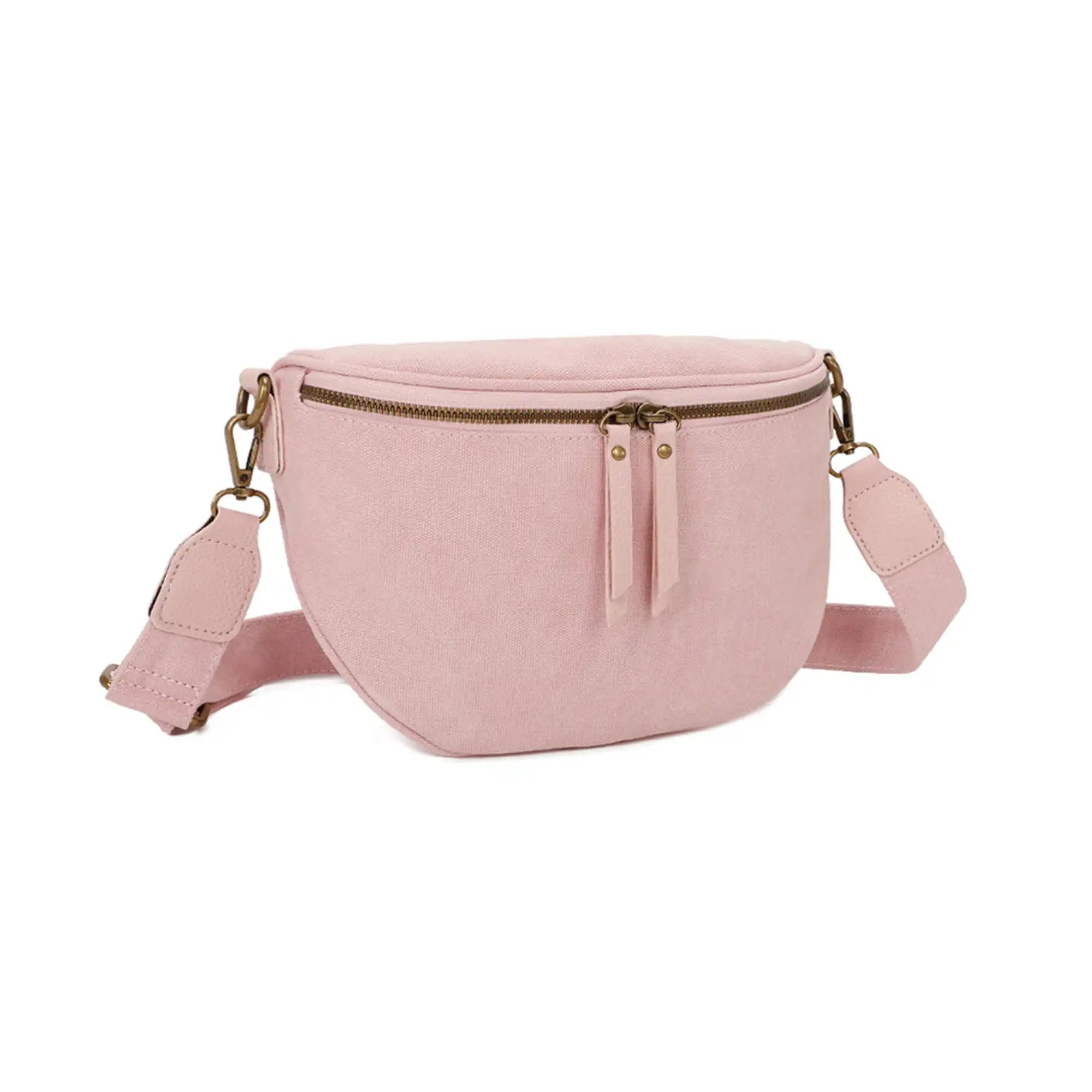 Sac banane femme canvas toile rose