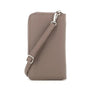 Vue 4 du Pochette téléphone bandoulière femme taupe foncé en cuir synthétique par Flora & co.