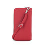 Vue 5 du Pochette téléphone bandoulière femme rouge foncé en cuir synthétique par Flora & co.