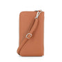 Vue 4 du Pochette téléphone bandoulière femme camel en cuir synthétique par Flora & co.