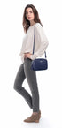 Flora & co Sac caméra bandoulière femme frange bleu marine