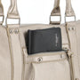 Vue 4 du Grand sac à main bowling grainé taupe VORTEX en cuir synthetique par Flora & co.