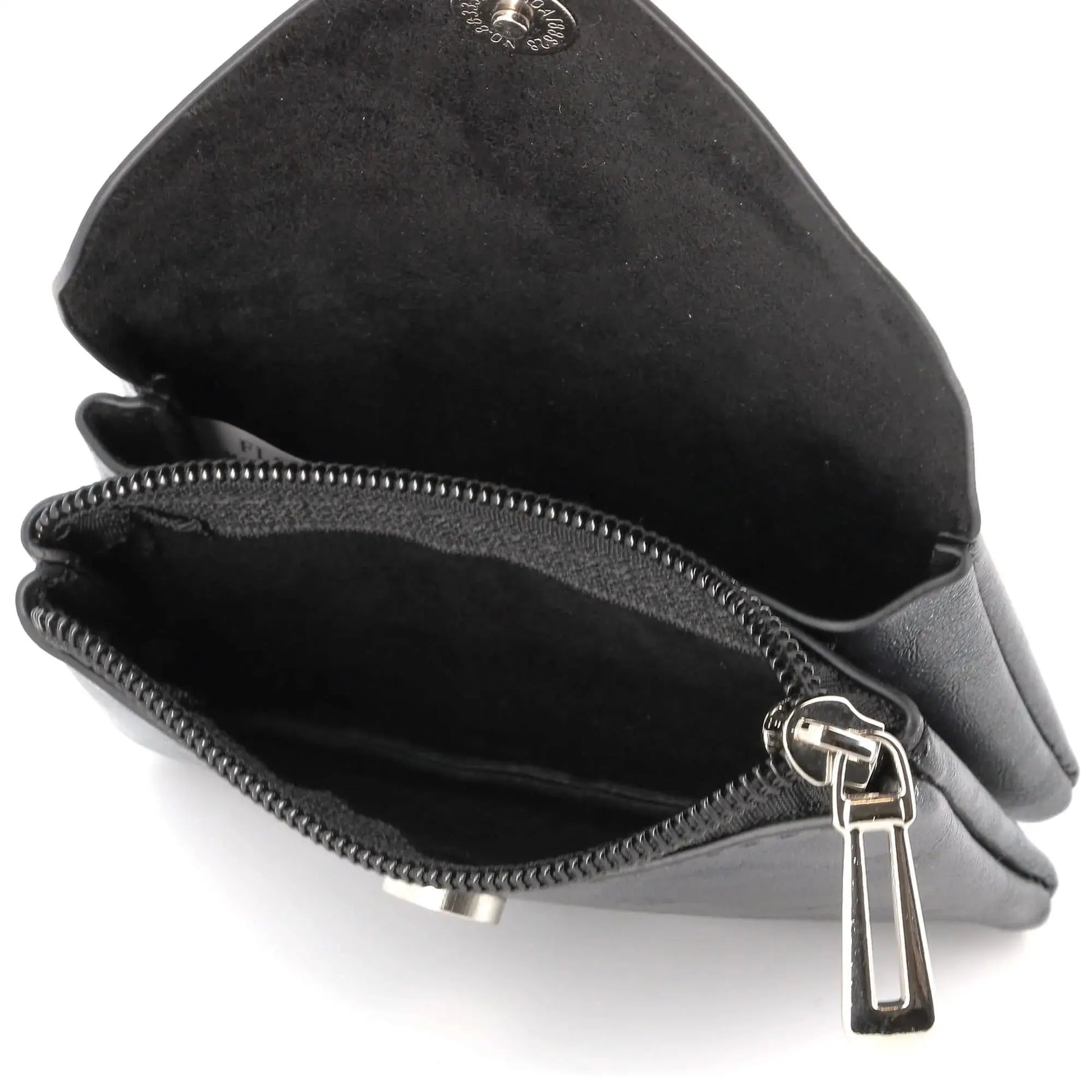 Flora & co Porte-monnaie cartes irisé bouton rabat noir