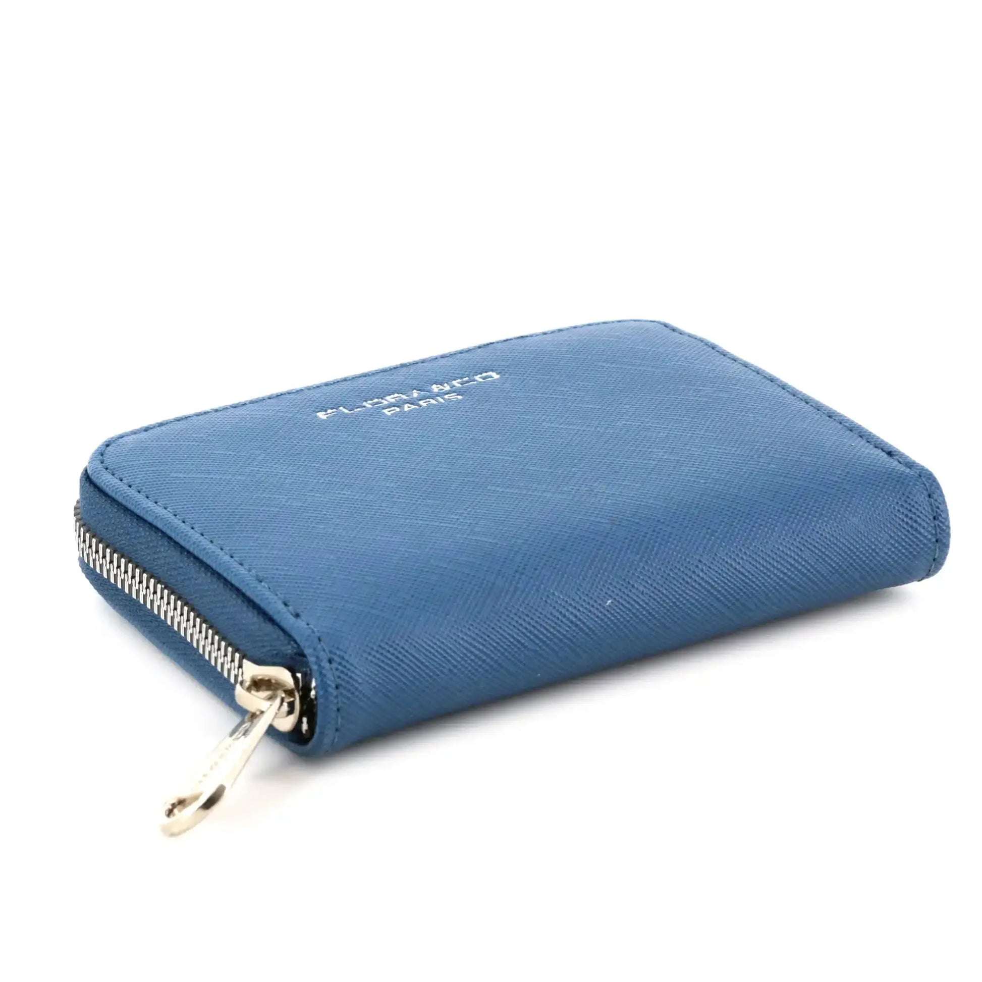 Flora & co Portefeuille porte-carte femme saffiano bleu jean