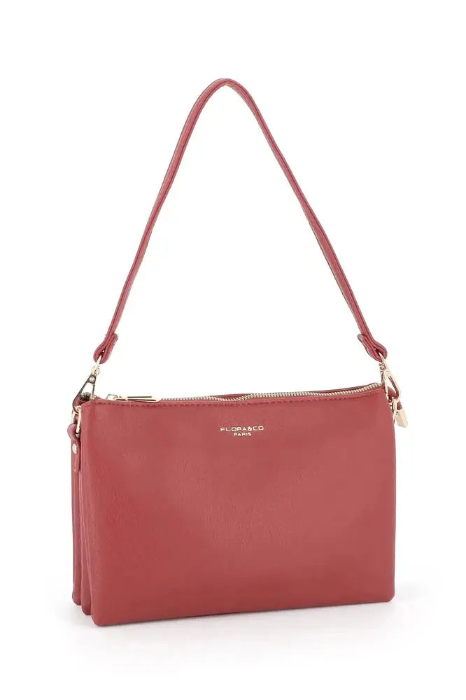 Flora & co Sa ville femme 3 bandoulières multipoches rouge foncé