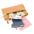 Made in Italy Porte-Monnaie pochette cuir grainé femme Camel