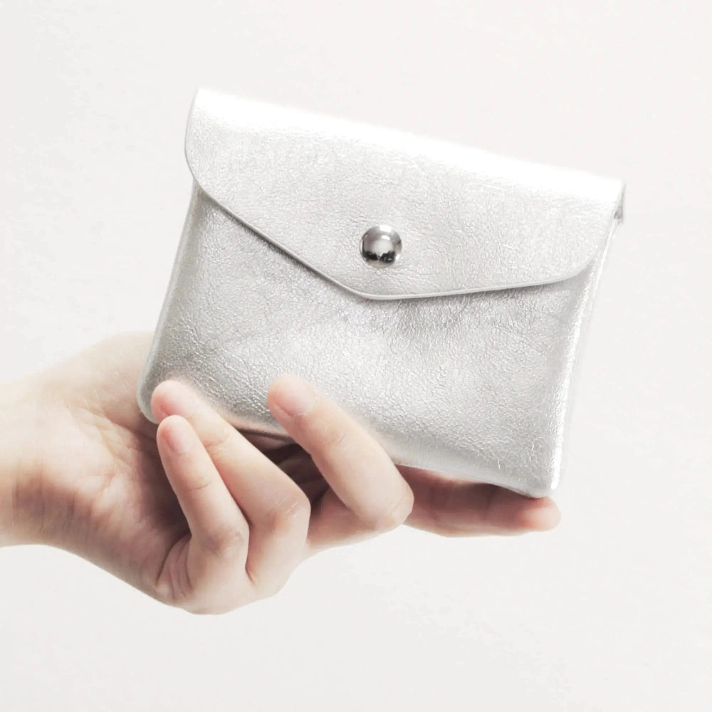 Flora & co Porte-monnaie cartes irisé bouton rabat argent