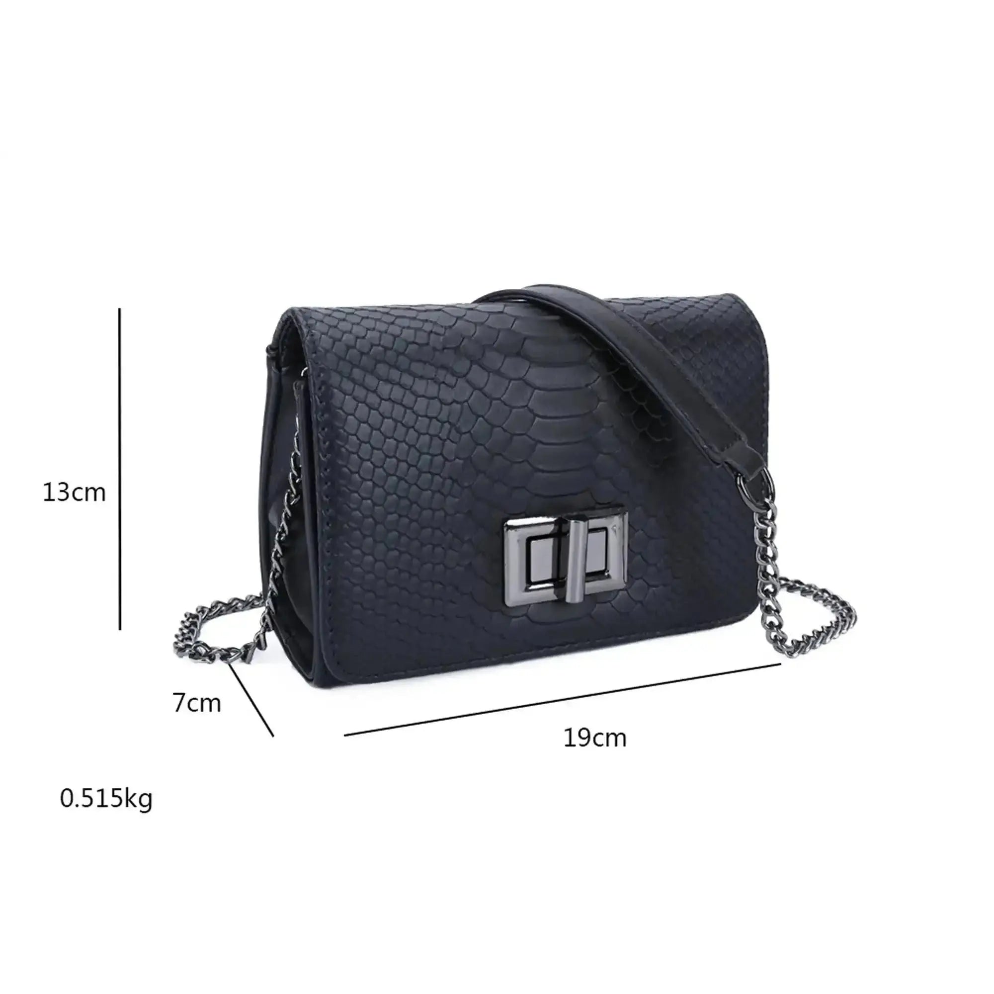 Gallantry Sac bandoulière femme chaîne python noir