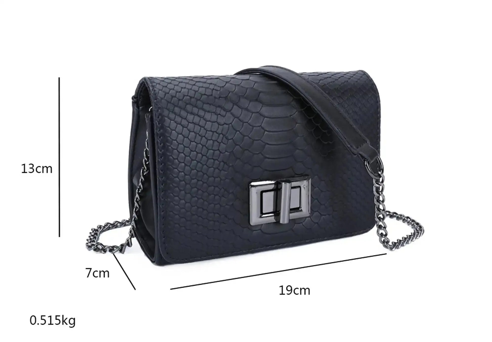Gallantry Sac bandoulière femme chaîne python noir