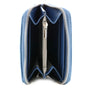 Flora & co Portefeuille porte-carte femme saffiano bleu jean