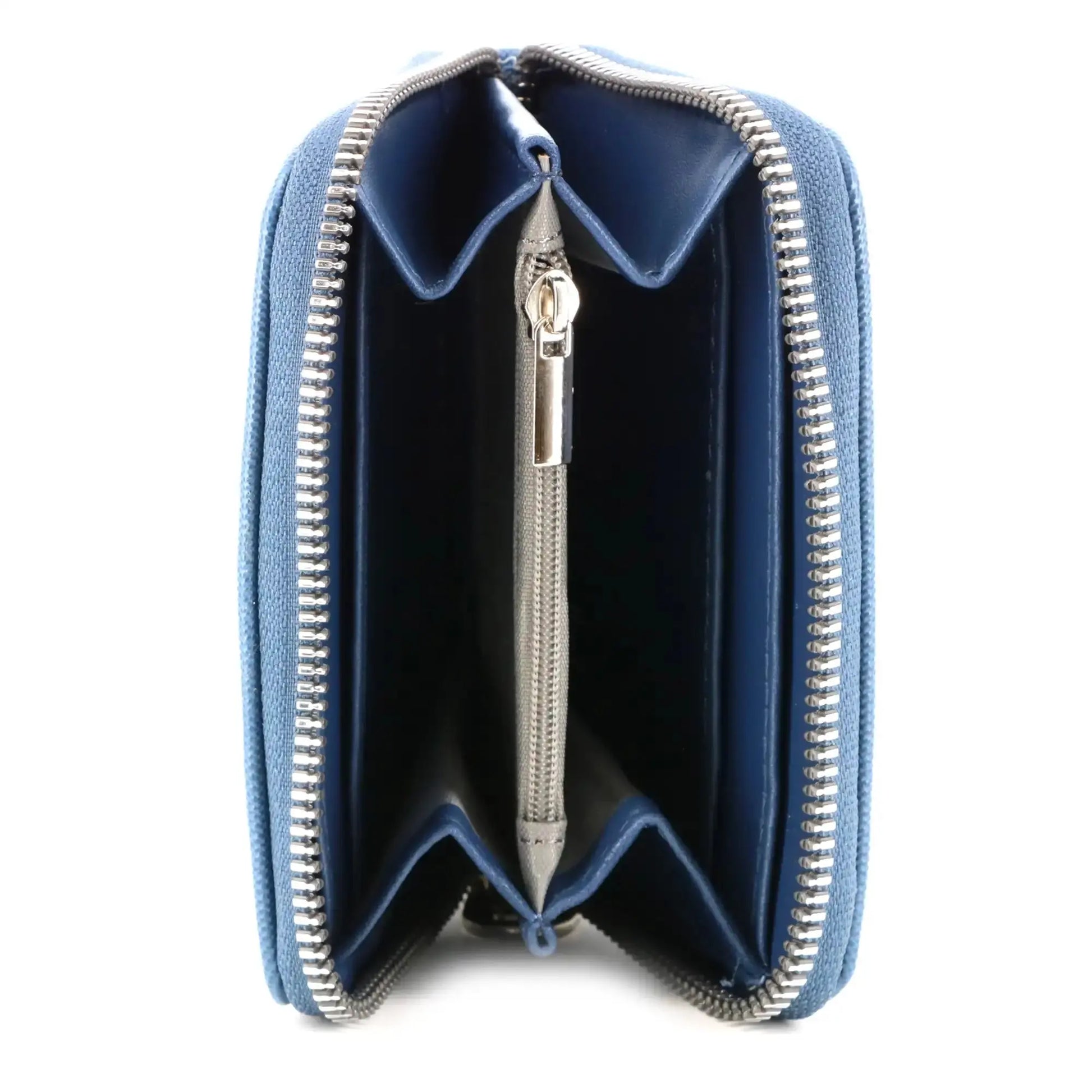 Flora & co Portefeuille porte-carte femme saffiano bleu jean