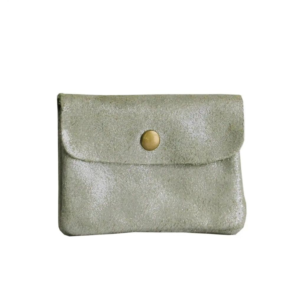 Made in Italy Porte-monnaie femme cuir daim irisé 044 olive