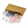 Porte-monnaie femme irisé suède moutarde Made in Italy