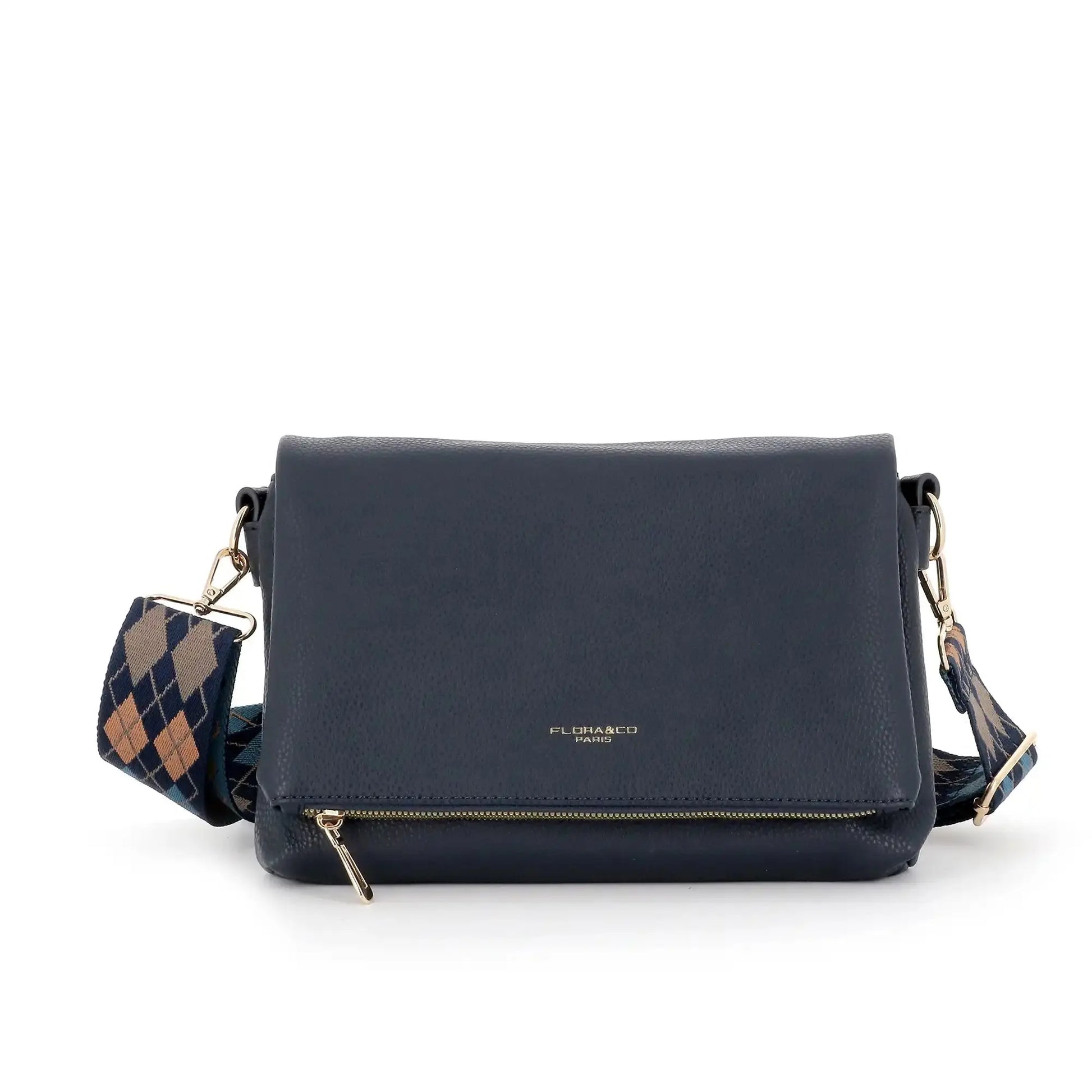 Flora & co Sac bandoulière large multipoches bleu