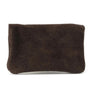 Vue 5 du Grand portefeuille cuir suède compatible passeport Chocolat par Made in Italy.