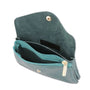Vue 4 du Porte-monnaie cartes femme cuir irisé 051 Bleu Canard par Made in Italy.