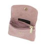 Vue 4 du Porte-monnaie court cuir suède embossé 041FL Rose par Made in Italy.