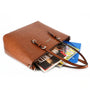 Sac cabas femme cuir synthétique camel - vue 4 | Flora & co