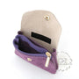 Vue 3 du Porte-monnaie cartes cuir suède irisé 043 Violet par Made in Italy.