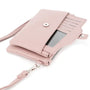 Vue 4 du Pochette bandoulière femme téléphone Rose en cuir synthétique par Flora & co.