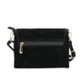 Vue 4 du Petit sac bandoulière daim femme Noir en cuir synthetique par Flora & co.