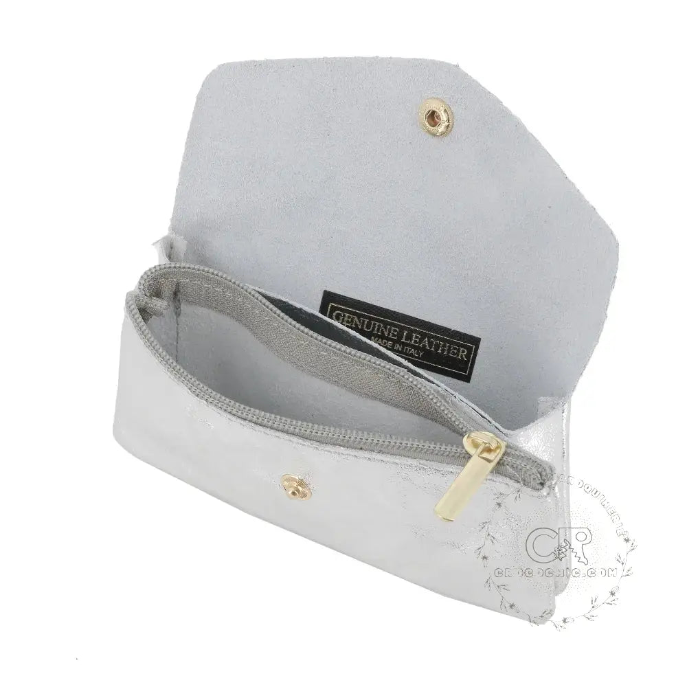 Porte-monnaie cartes femme cuir irisé Argent other image 5