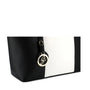Sac cabas femme cuir synthétique rayures bicolores blanc - vue 5 | Gallantry