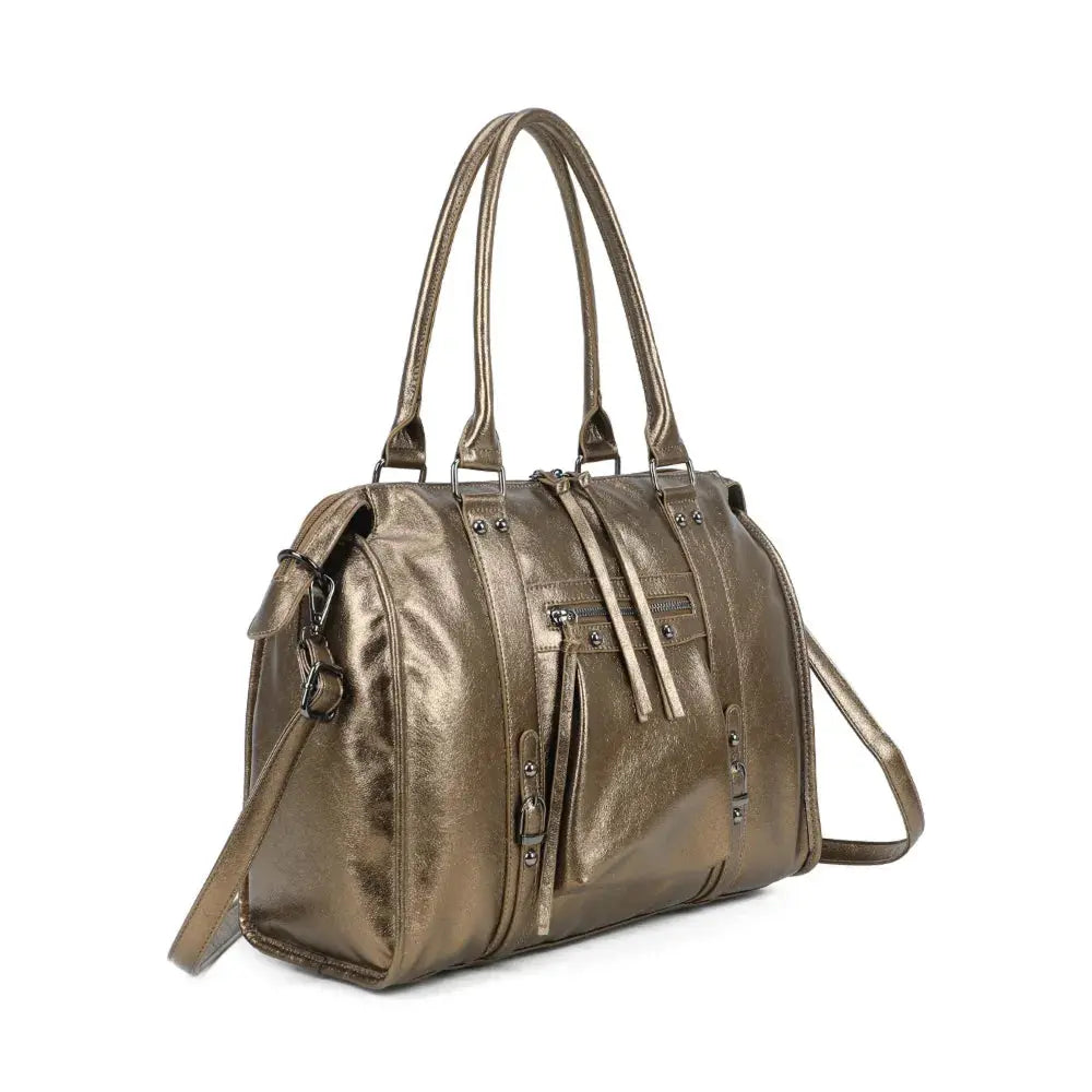 Grand sac à main bowling irisé bronze