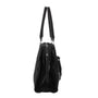 Vue 4 du Grand sac cabas bowling effet daim Noir en cuir synthetique par Flora & co.