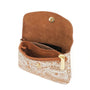 Vue 4 du Porte-monnaie suédé métallisé baroque 041A Camel en cuir par Made in Italy.