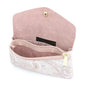 Vue 4 du Porte-monnaie long suédé irisé baroque 05A Rose en cuir par Made in Italy.